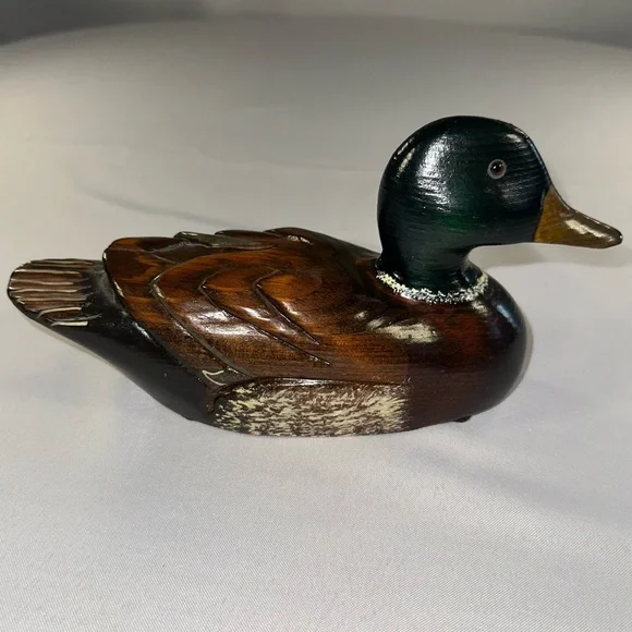 Mallard Duck Solid Wood Signed by Creator Leo Kappy Vintage Beautiful Decoy - Picture 5 of 10